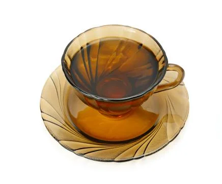 Cup with tea isolated on white background Stock Photos
