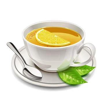 Cup of tea with lemon Stock Illustration