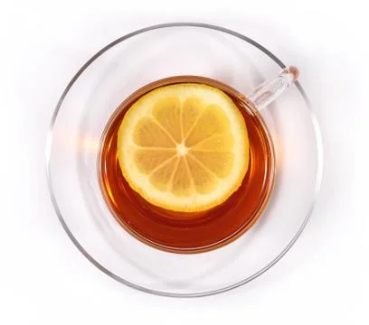 Cup of tea with lemon Stock Photos