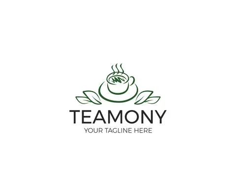 Cup of Tea Logo Design Stock Illustration