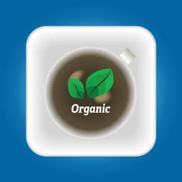 Cup of tea with logo Stock Illustration