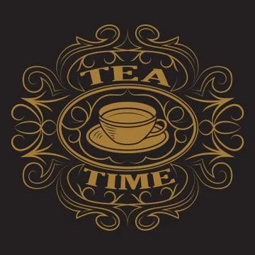 A cup of tea, logo. Stock Illustration
