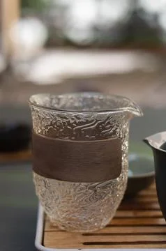 Cup of tea made of glass Stock Photos