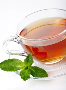 Cup of tea with mint Foto stock