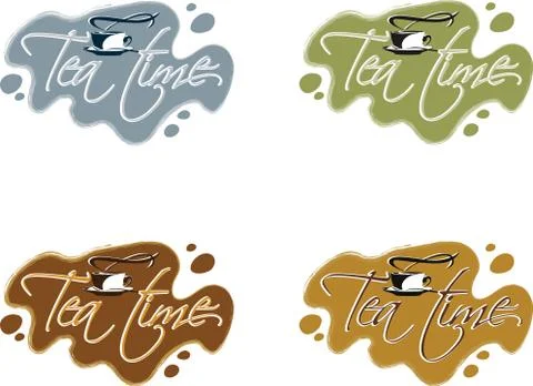 A cup of tea, the options of graphic solutions, logo Stock Illustration