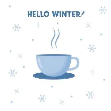 Cup of tea or coffee. Flat vector illustration Stock Illustration