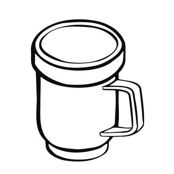 Cup with tea or coffee side view. hand drawn vector Stock Illustration