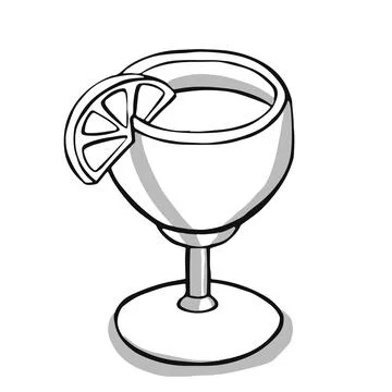 Cup with tea or coffee side view. hand drawn vector Stock Illustration