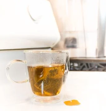 Cup of Tea On The Oven Foto stock