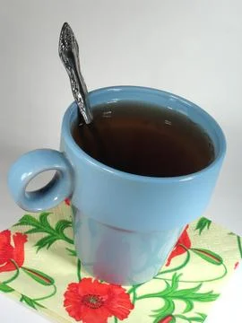 Cup of tea over white background Stock Photos