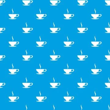 Cup of tea pattern seamless blue Stock Illustration