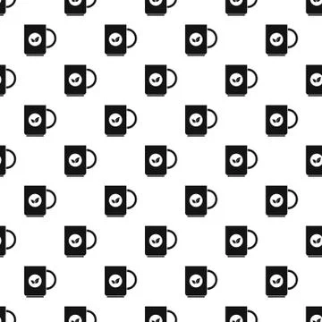 Cup of tea pattern, simple style 스톡 일러스트