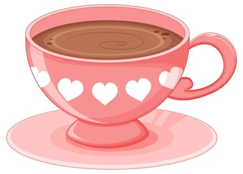 A cup of tea in pink colour Stock Illustration
