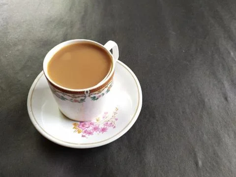 A cup of tea on a plate Stock Photos