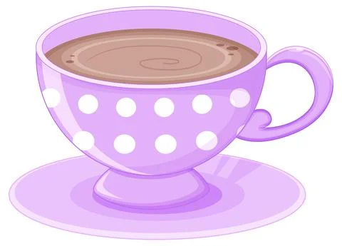 A cup of tea in purple colour Stock Illustration