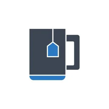 Cup of Tea related vector glyph icon. Stock Illustration