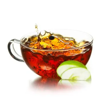 Cup of  tea with splash Stock Photos