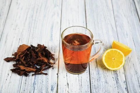Cup of tea on table Stock Photos