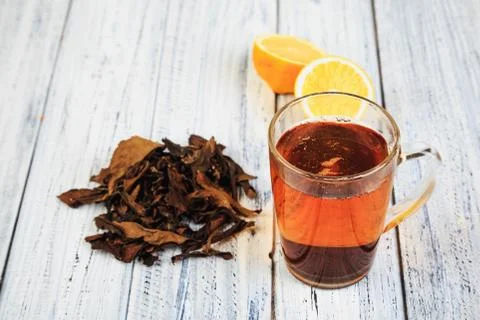 Cup of tea on table Stock Photos