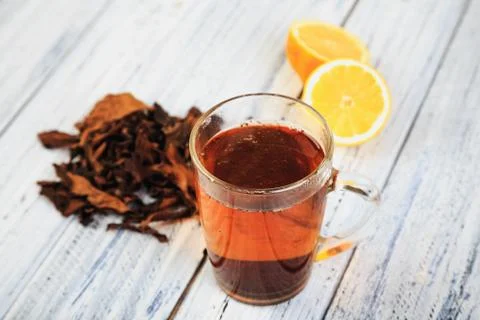 Cup of tea on table Stock Photos