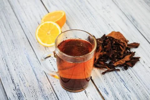 Cup of tea on table Stock Photos
