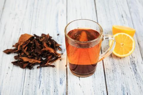 Cup of tea on table Stock Photos