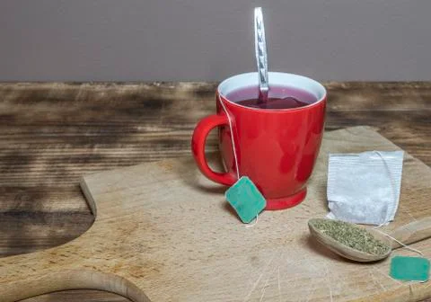 A cup of tea on the table Stock Photos