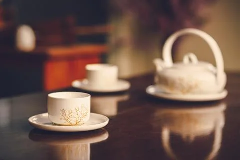 Cup of tea on the table. Stock Photos