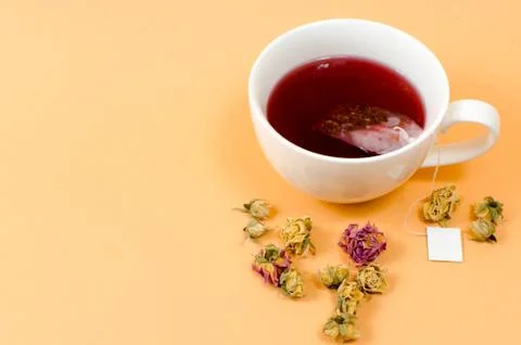 Cup with tea on the table Stock Photos