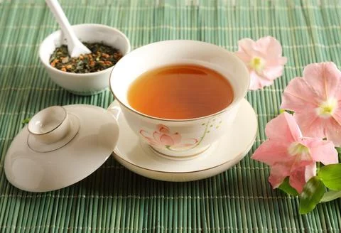 A cup of tea on the table Fotos Stock