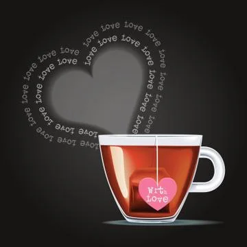 Cup of  tea with tea bag Stock Illustration