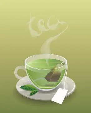 Cup of tea with tea bag Stock Illustration