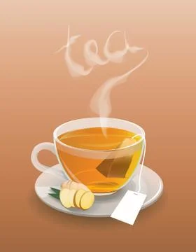 Cup of tea with tea bag Illustrazione stock
