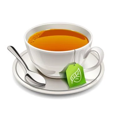 Cup of tea with tea bag Stock Illustration
