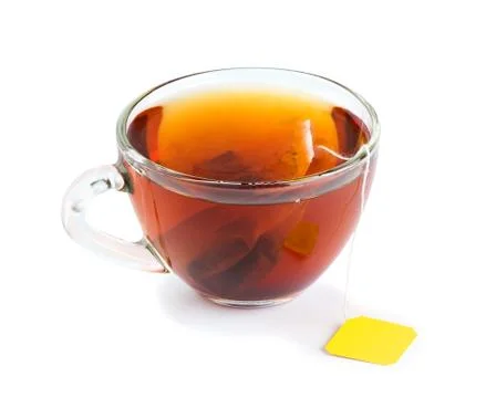Cup of tea with teabag Stock Photos