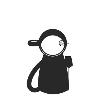 Cup of tea top view with brewed tea bag, creative artwork black and white foo Stock Illustration