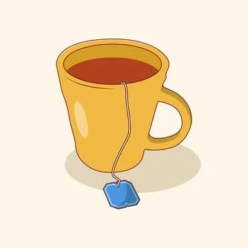 Cup of Tea Vector Icon Illustration. Drink Vector. Flat Cartoon Style Suita.. Illustrazione stock