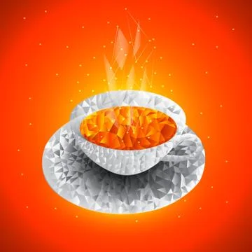 Cup of tea. Vector. Polygonal graphics Stock Illustration