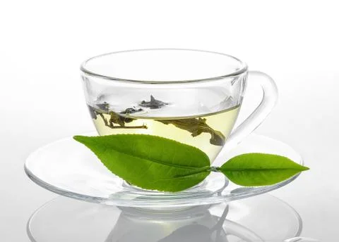 Cup of tea on white background Stock Photos