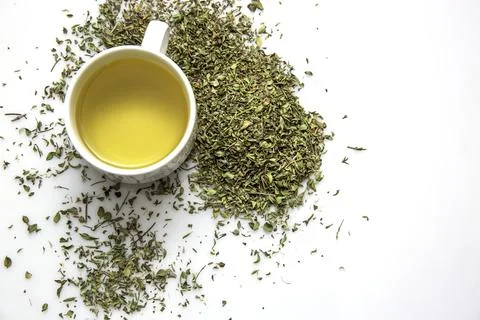 Cup of tea on white background Stock Photos