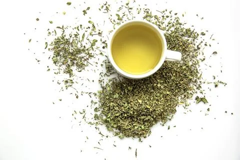 Cup of tea on white background Stock Photos