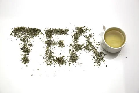 Cup of tea on white background Stock Photos