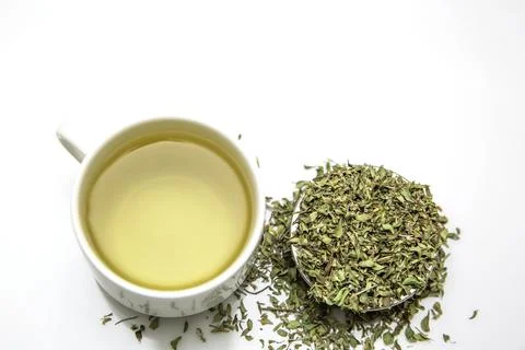 Cup of tea on white background 写真素材