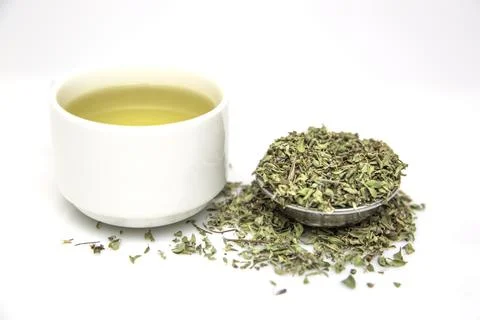 Cup of tea on white background Stock Photos