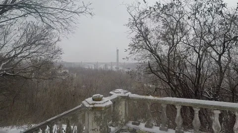 Cup of tea winter landscape Stock Footage 161005469