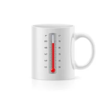 Cup with thermometer Illustrazione stock