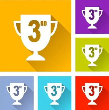 Cup of third icons Stock Illustration