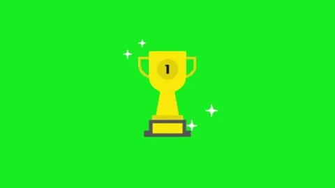 Cup thropy animation on green screen 库存影片 332992688
