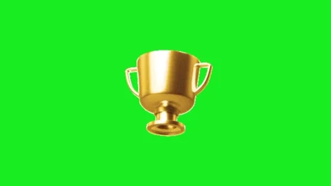 Cup thropy animation on green screen Stock-Footage 332992705