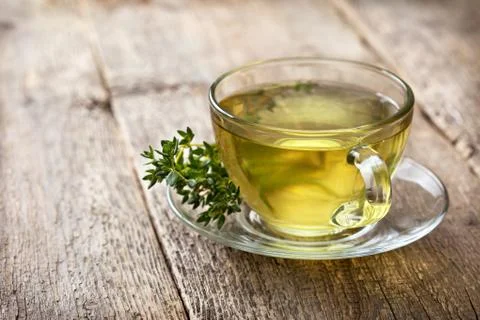 Cup of thyme tea, thyme Stock Photos